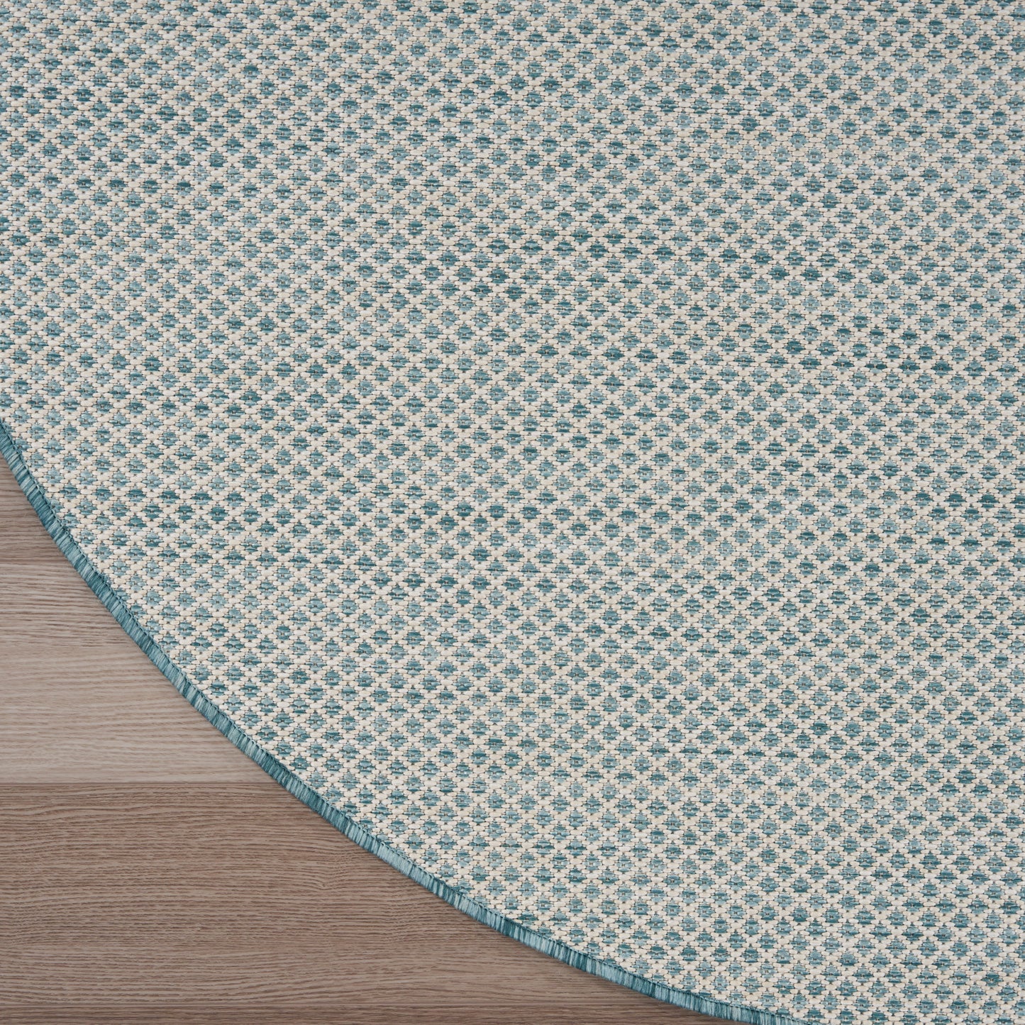 Nourison Courtyard 5' x 8' Oval Ivory Aqua Modern Rug