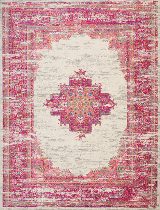 Nourison Passion 9' x 12' Ivory/Fuchsia Bohemian Indoor Rug