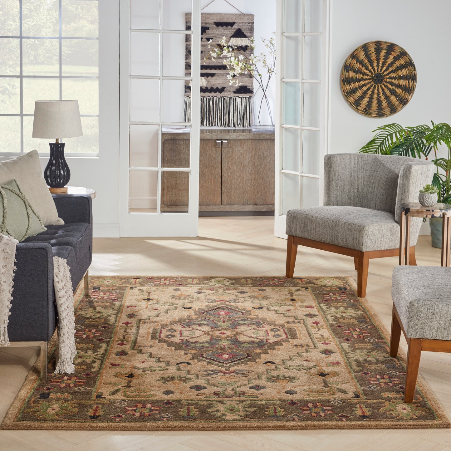 Nourison Tahoe 5'6" x 8'6" Beige Traditional Indoor Rug