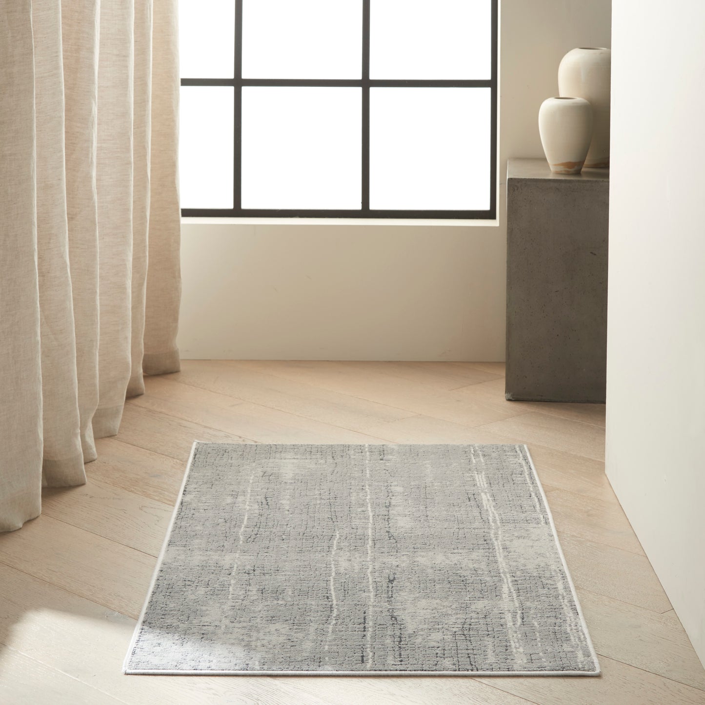 Calvin Klein CK970 Vapor 2'2" x 3'9" Grey Ivory Modern Indoor Rug