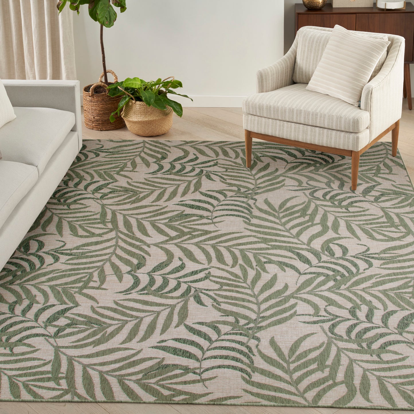 Nourison Garden Oasis 9' x 12' Ivory Green Outdoor Rug