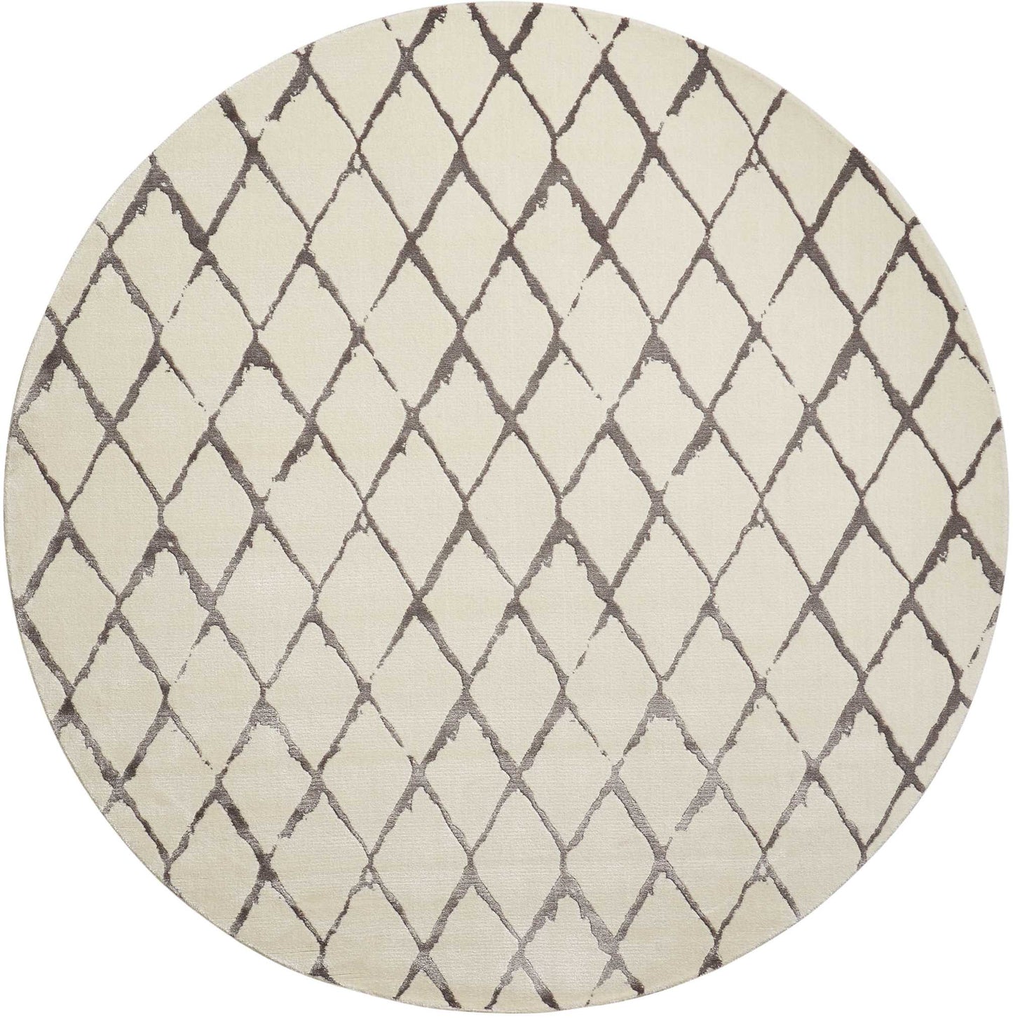 Nourison Twilight 8' x Round Ivory/Grey Modern Indoor Rug