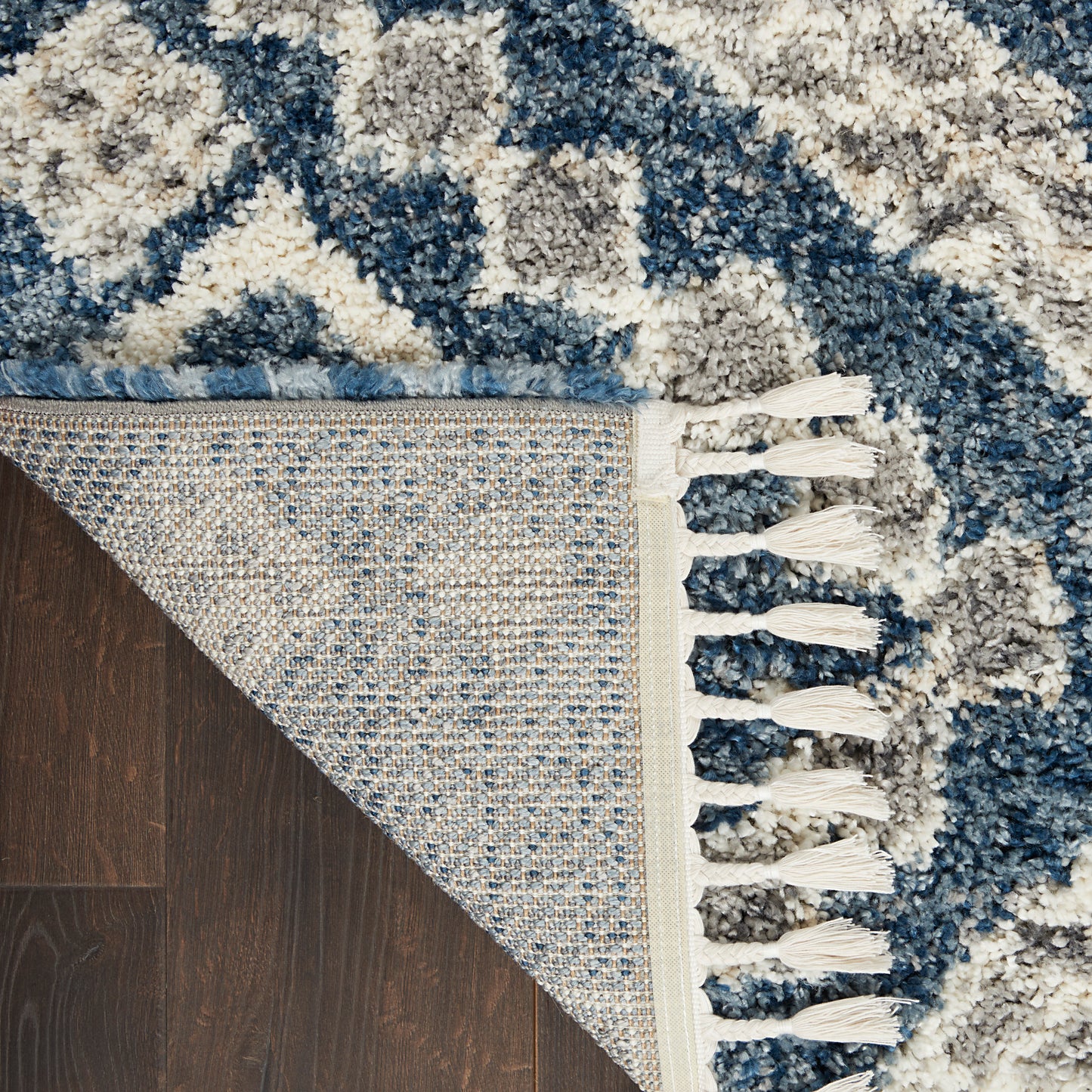 Nourison Oslo Shag 4' x 6' Denim Blue Shag Indoor Rug