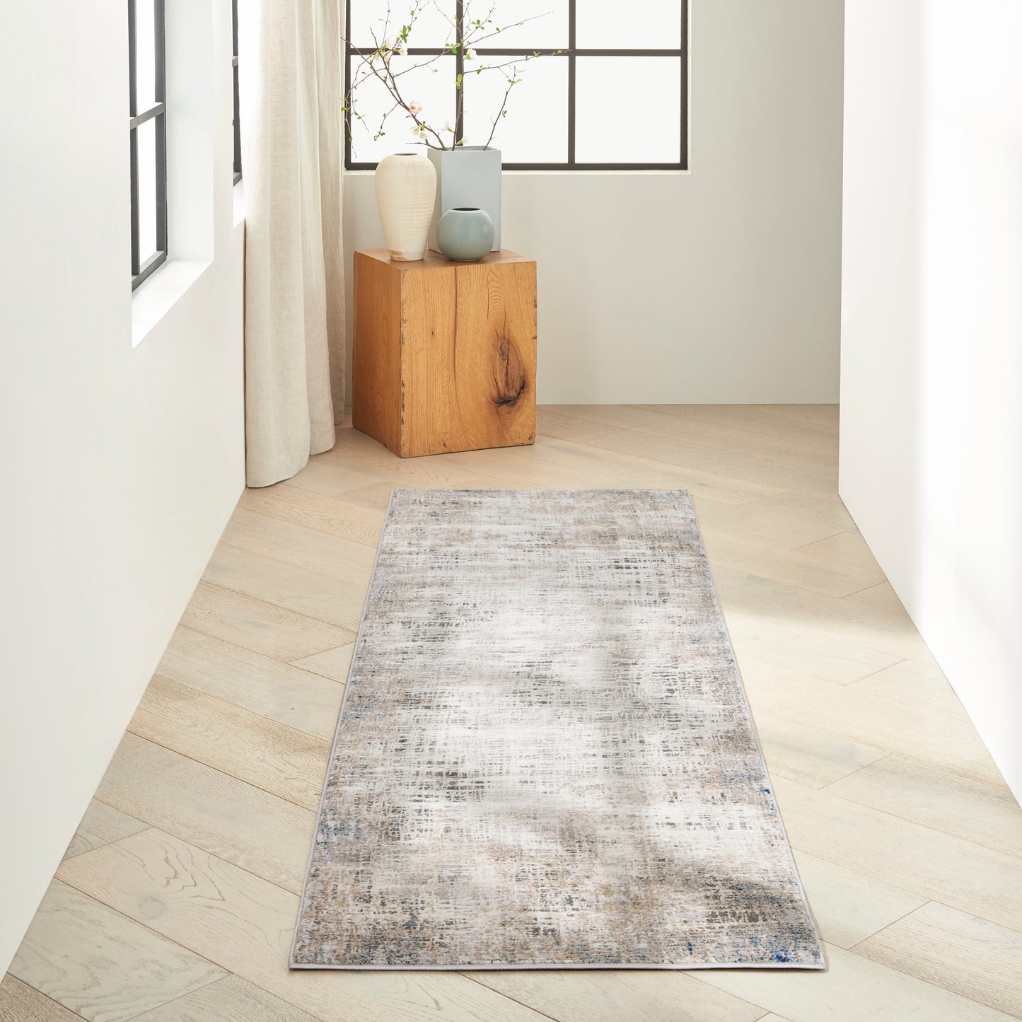 Calvin Klein CK022 Infinity 2'2" x 7'6" Blue Multicolor Modern Indoor Rug