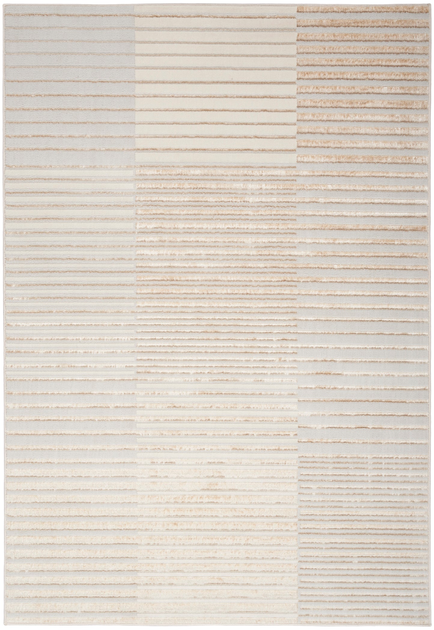 Inspire Me! Home Décor Brushstrokes 5'3" x 7'3" Beige Silver Modern Indoor Rug