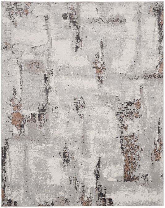 Nourison Elation 9' x 12' Grey Ivory Modern Indoor Rug