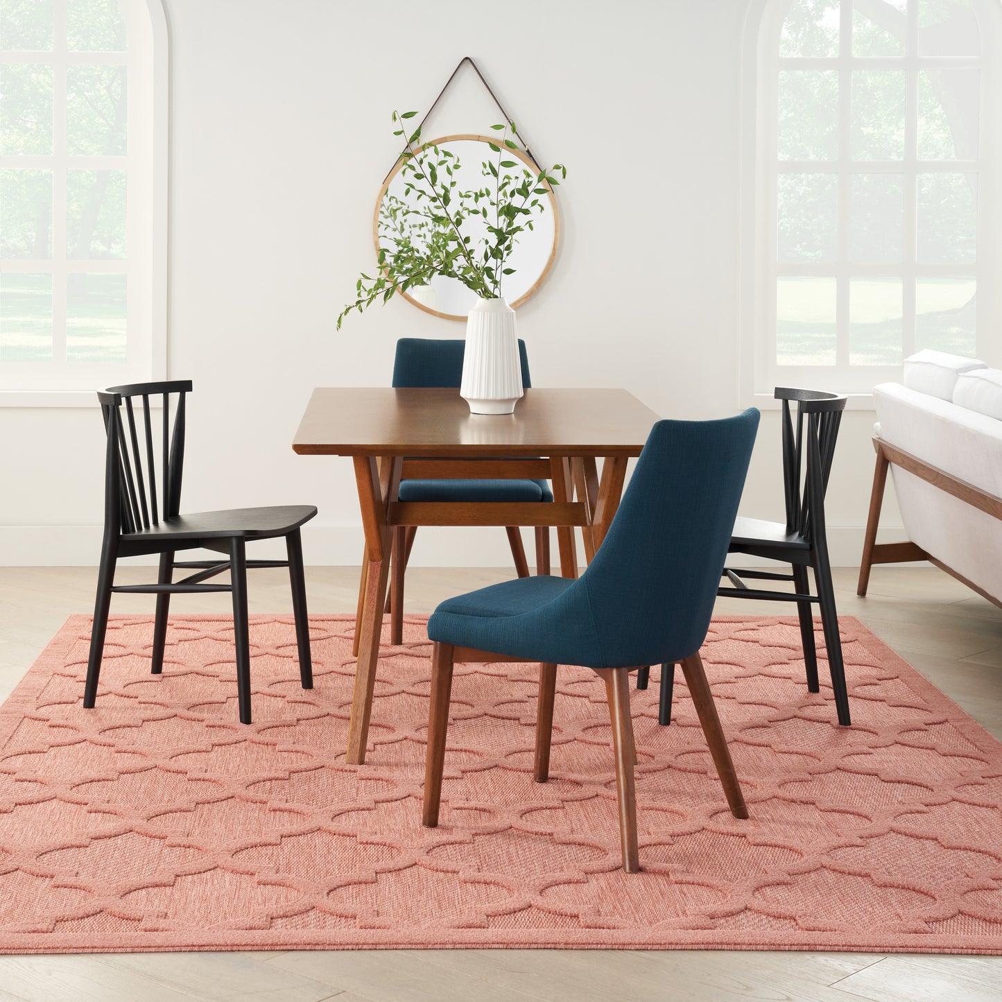 Nourison Easy Care 8' x 10' Coral Orange Modern Rug