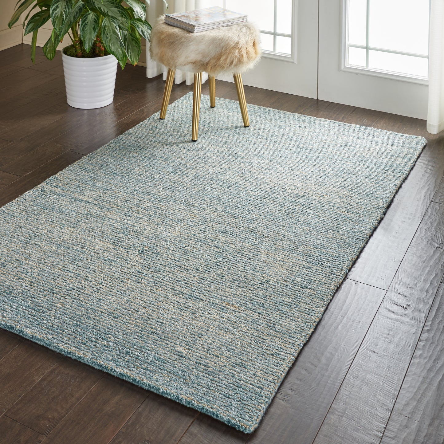 Nourison Weston 5'3" x 7'5" Seafoam Modern Indoor Rug