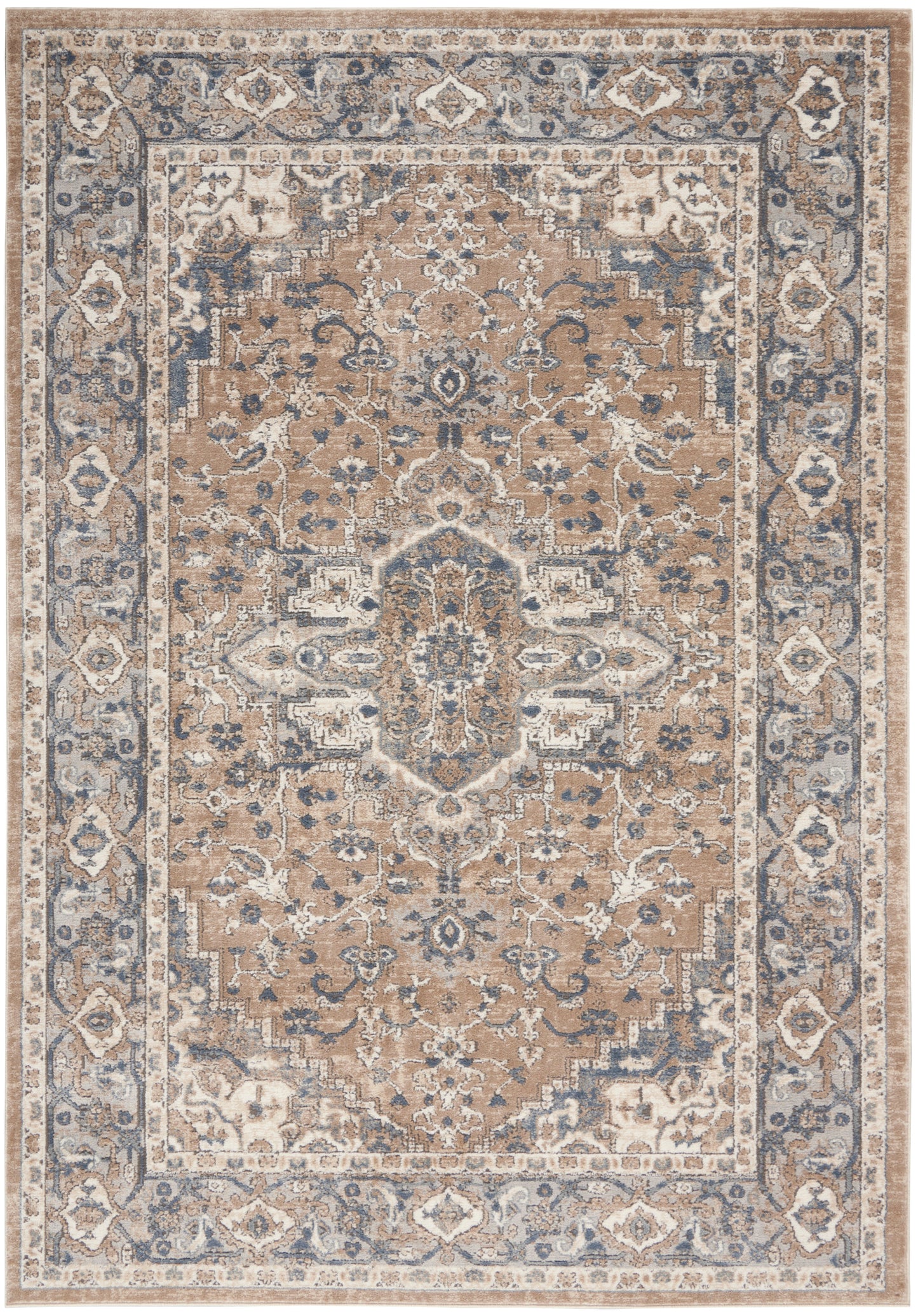 Nourison Quarry 5'3" x 7'3" Beige Grey Farmhouse Indoor Rug