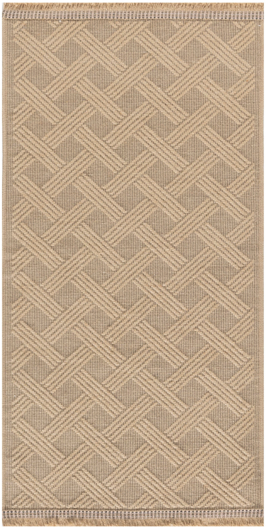 Nourison Washable Jute 2' x 4' Natural Modern Indoor Rug