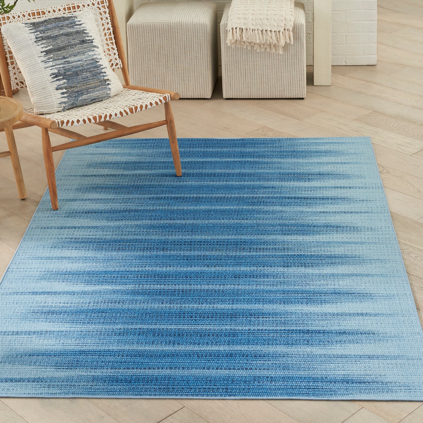 Nourison Vintage Home 3'9" x 5'9" Blue Modern Indoor Rug