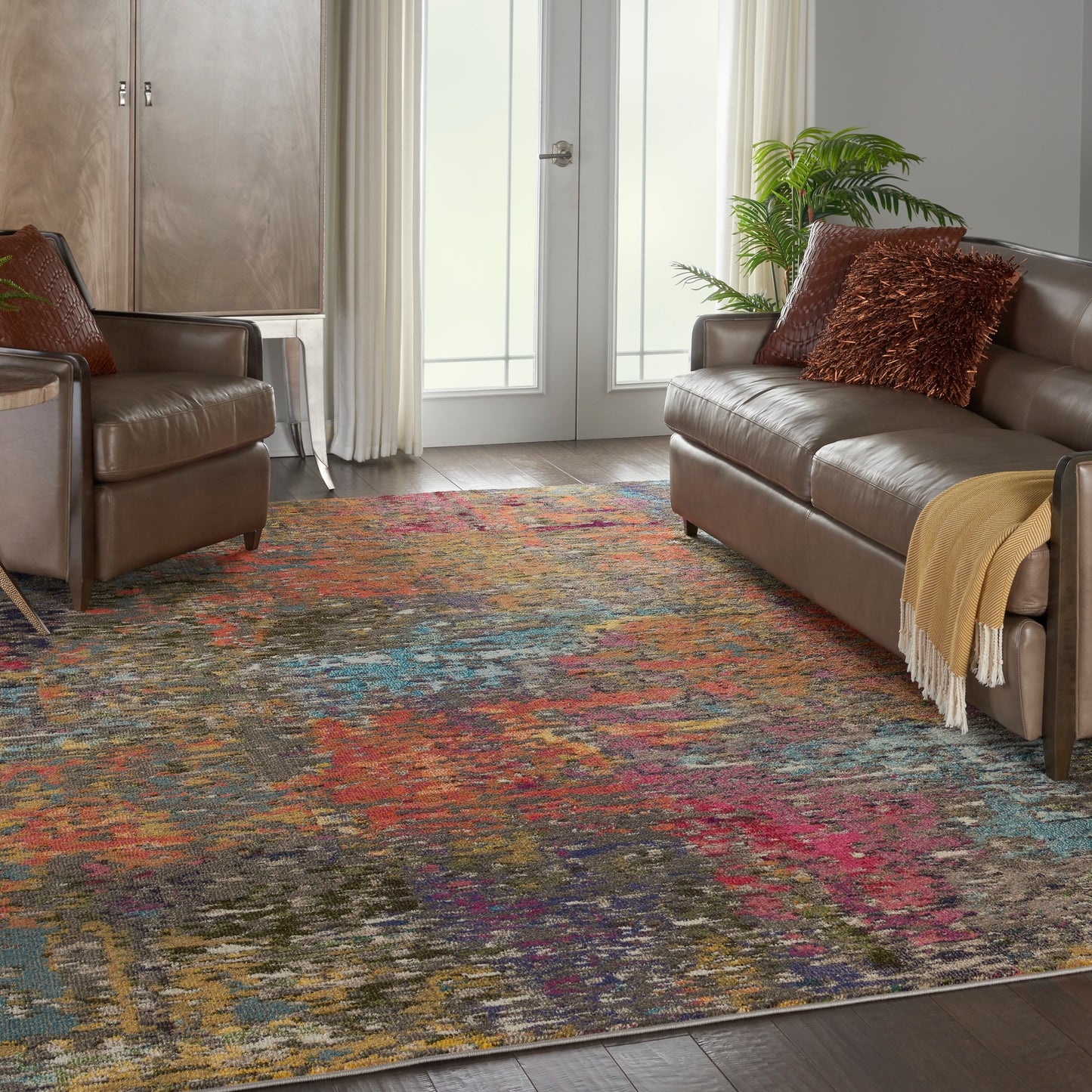 Nourison Celestial 9' x 12' Sunset Modern & Contemporary Indoor Rug