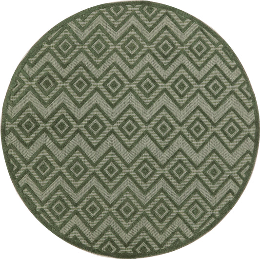 Nourison Versatile 8' x Round Green Modern Rug