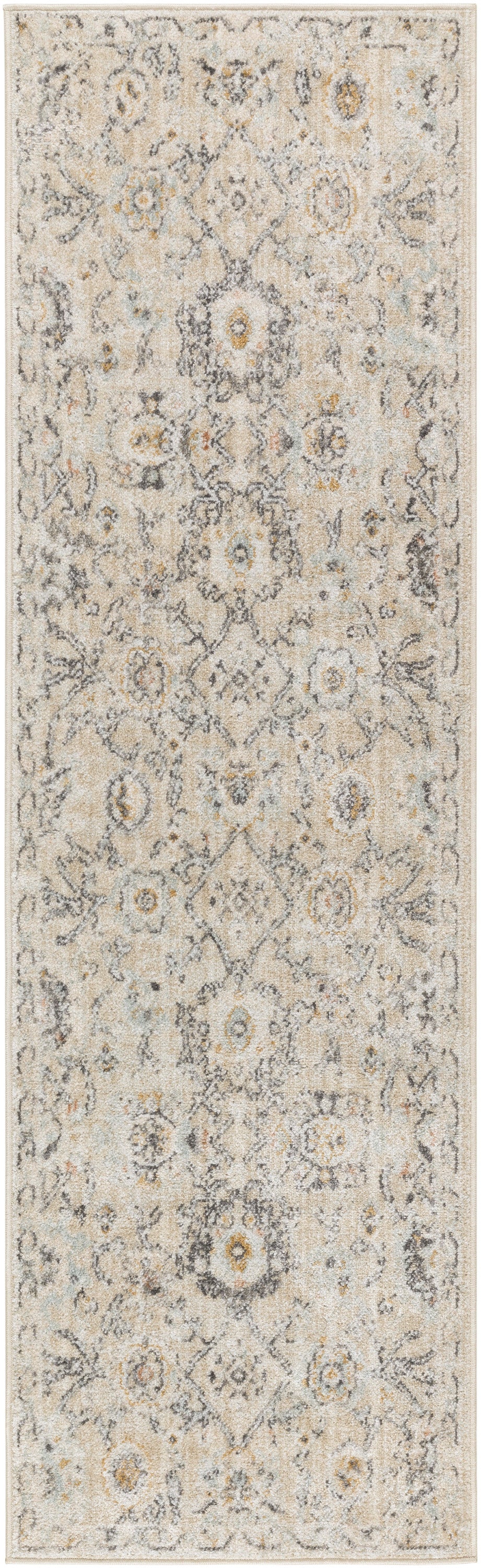 Nourison Oushak Home 2' x 6' Cream Vintage Indoor Rug