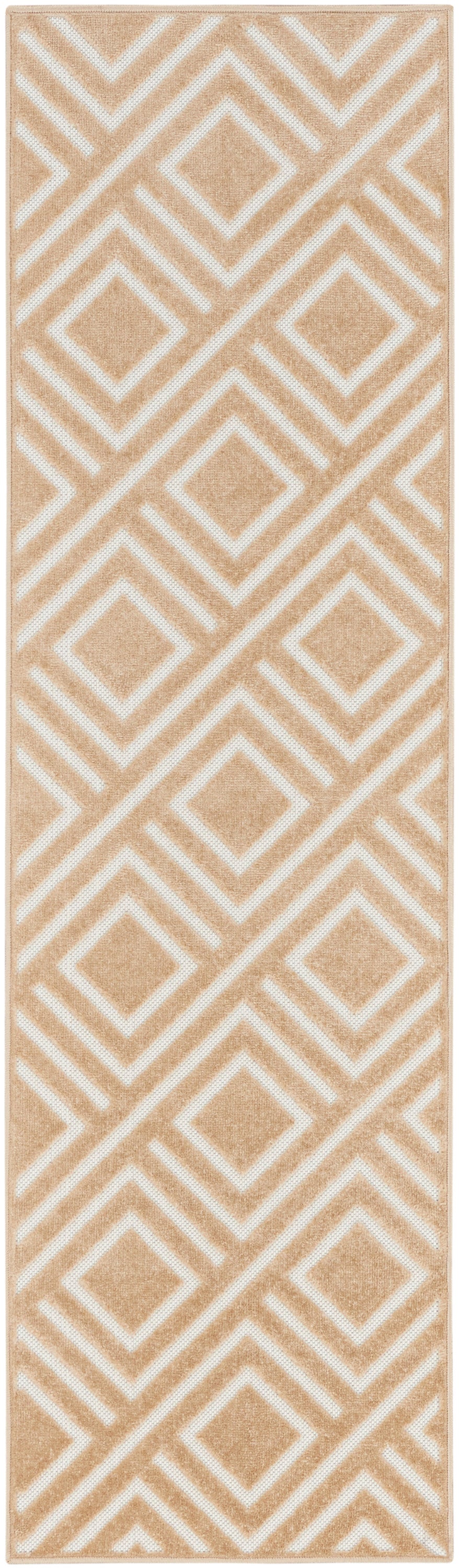 Nourison Care Free 2' x 6' Taupe Modern Indoor Rug