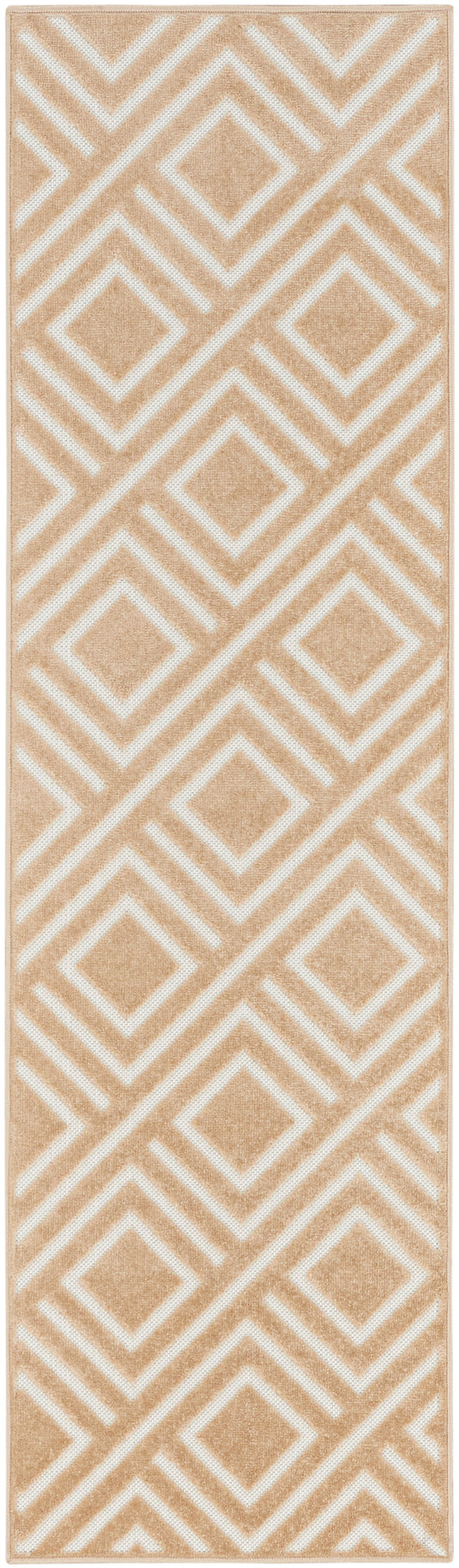 Nourison Care Free 2' x 6' Taupe Modern Indoor Rug