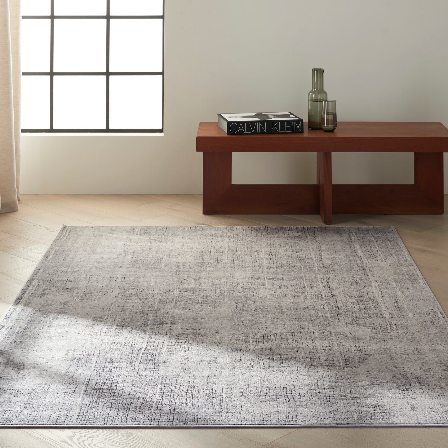 Calvin Klein CK970 Vapor 5'3" x 7'3" Grey Ivory Modern Indoor Rug