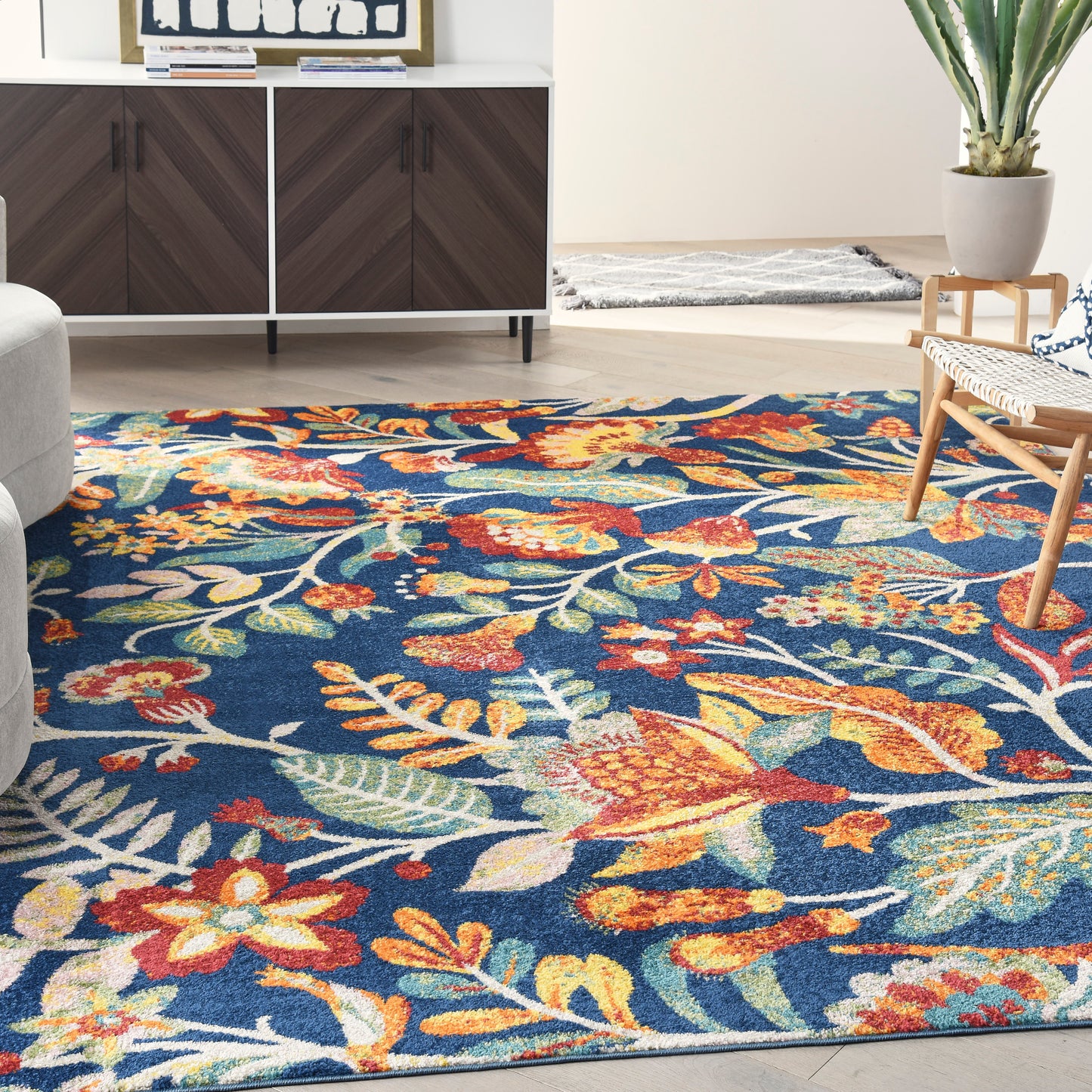 Nourison Allur 9' x 12' Navy Multicolor Bohemian Indoor Rug