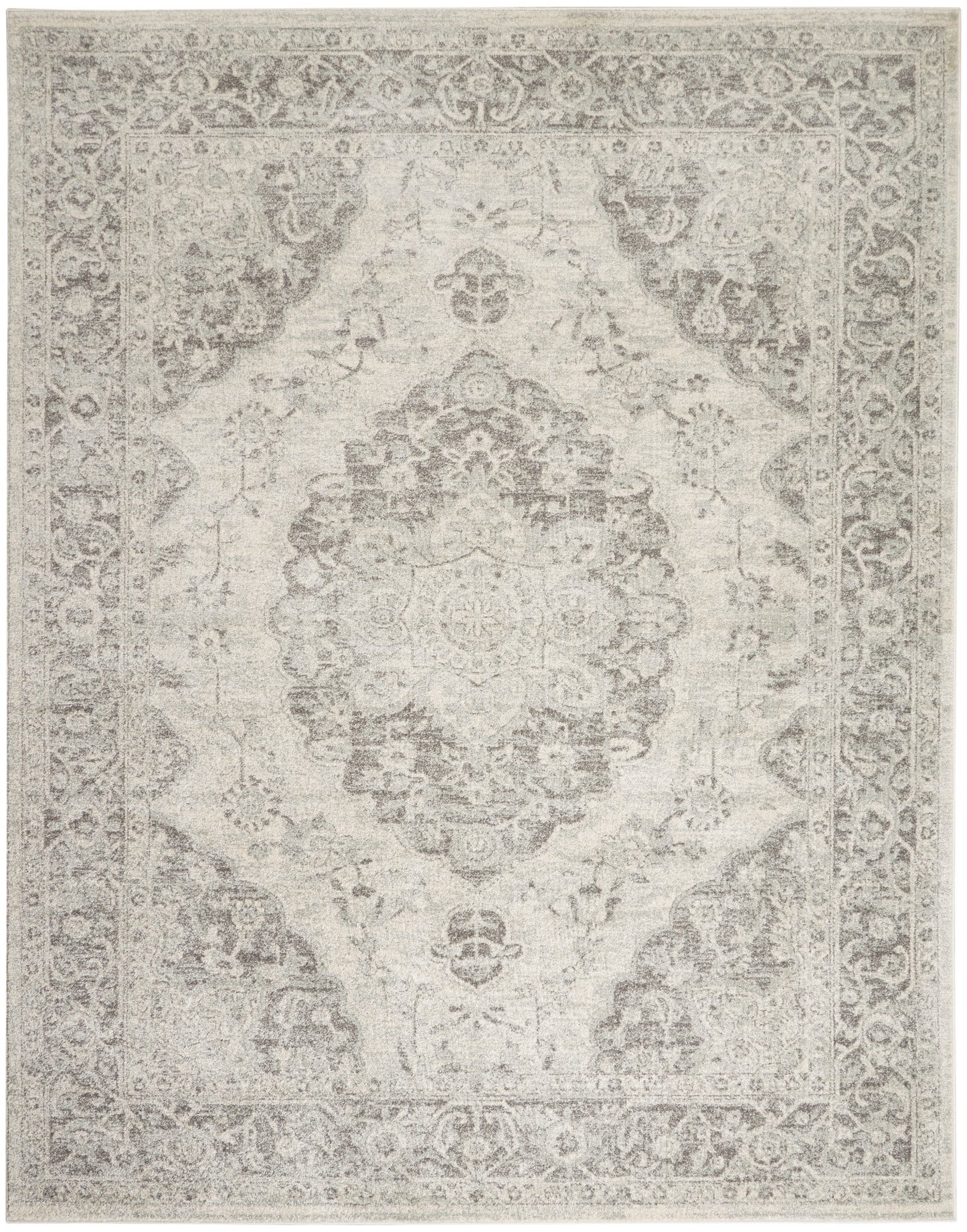 Nourison Tranquil 8'10" x 11'10" Ivory/Grey Vintage Indoor Rug