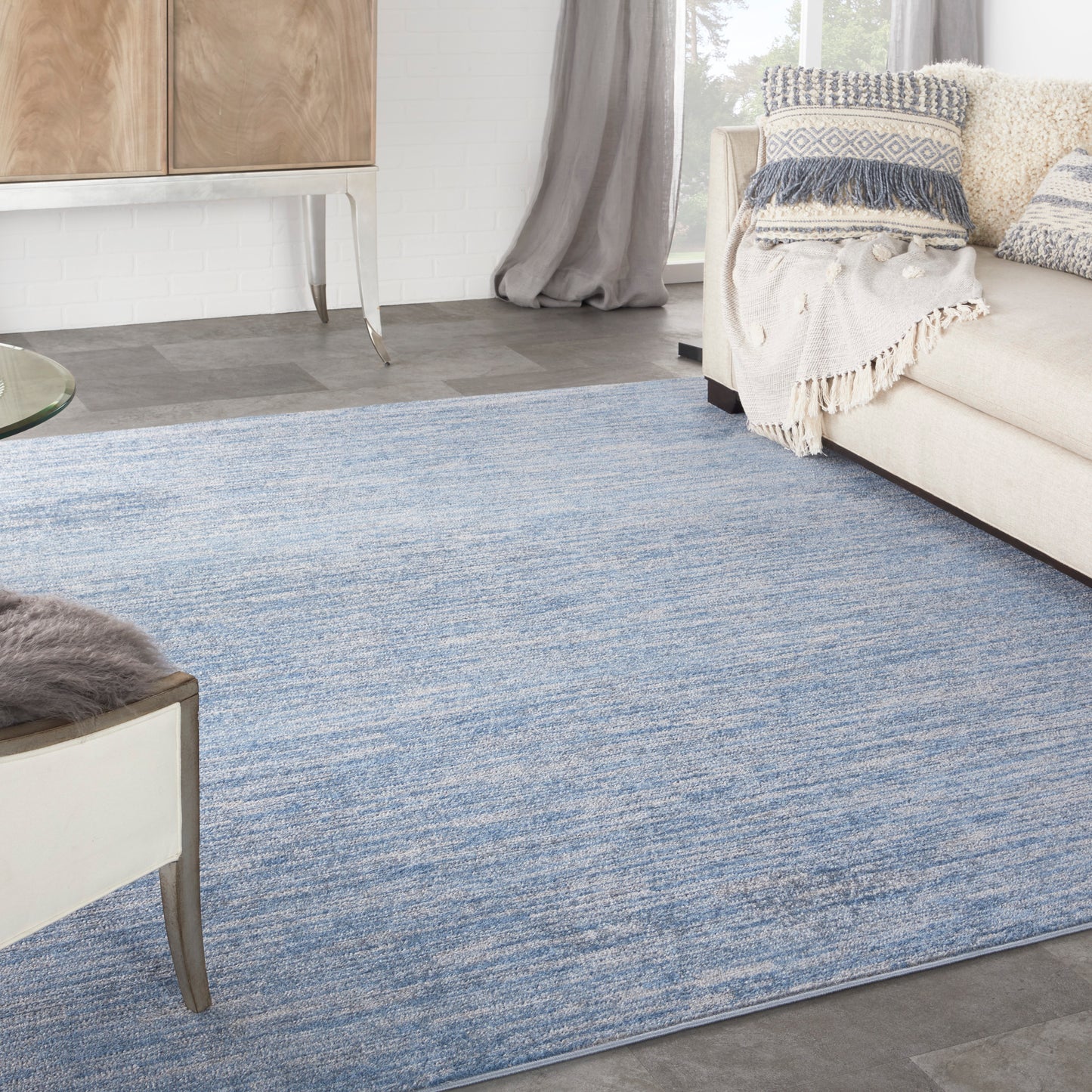 Nourison Nourison Essentials 9' x Square Blue/Grey Outdoor Rug