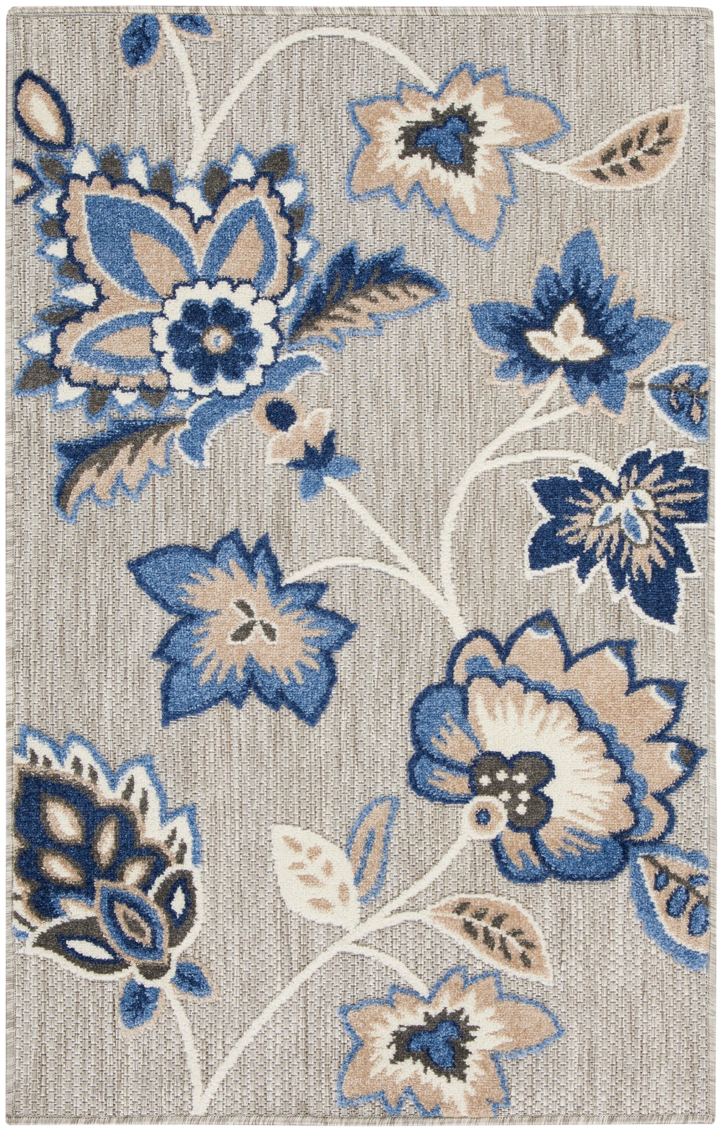 Nourison Aloha 2'8" x 4' Blue Grey Contemporary Rug