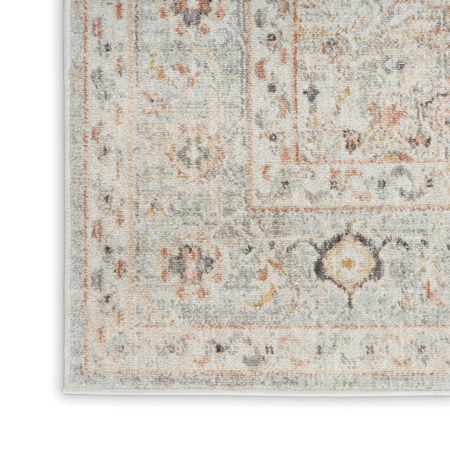 Nourison Oushak Home 2' x 6' Light Grey Vintage Indoor Rug