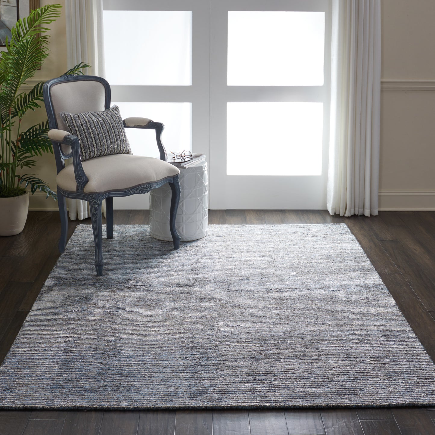 Nourison Ellora 5'6" x 7'5" Slate Modern Indoor Rug