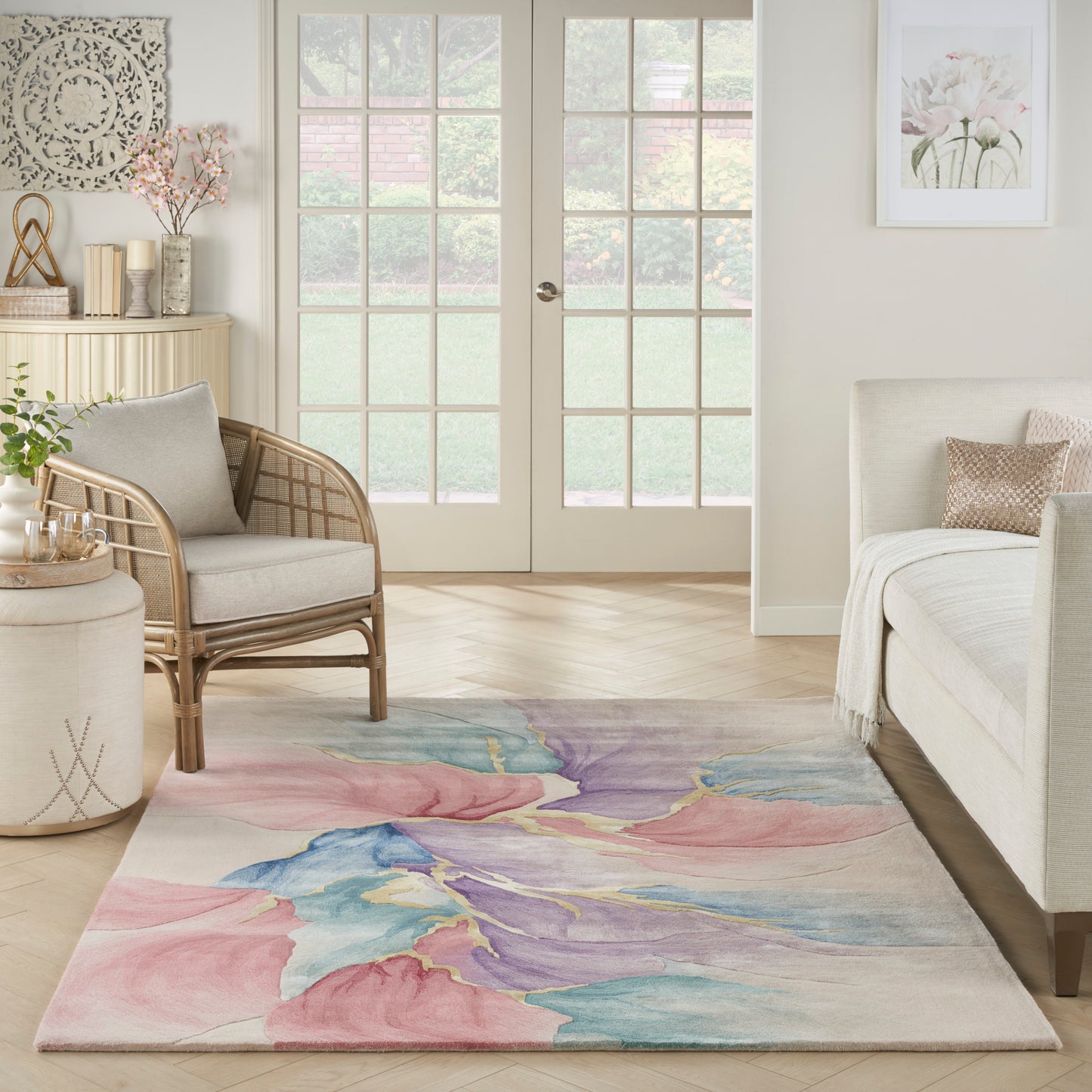 Nourison Prismatic 5'6" x 7'5" Ivory Modern Indoor Rug