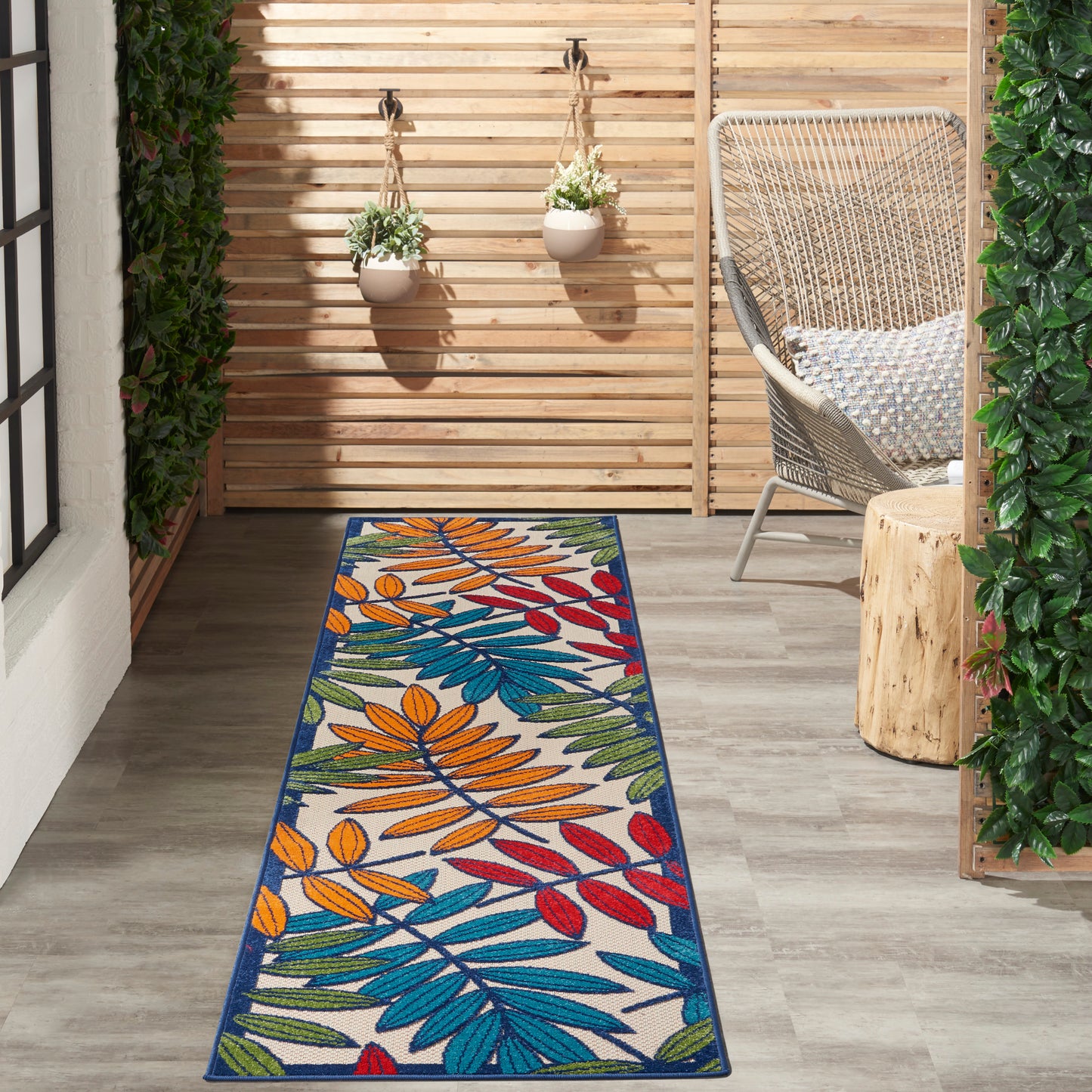 Nourison Aloha 2'3" x 12' Multicolor Tropical Rug