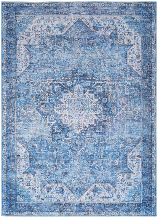 Nourison Nourison Washables 5'2" x 7' Blue Vintage Indoor Rug