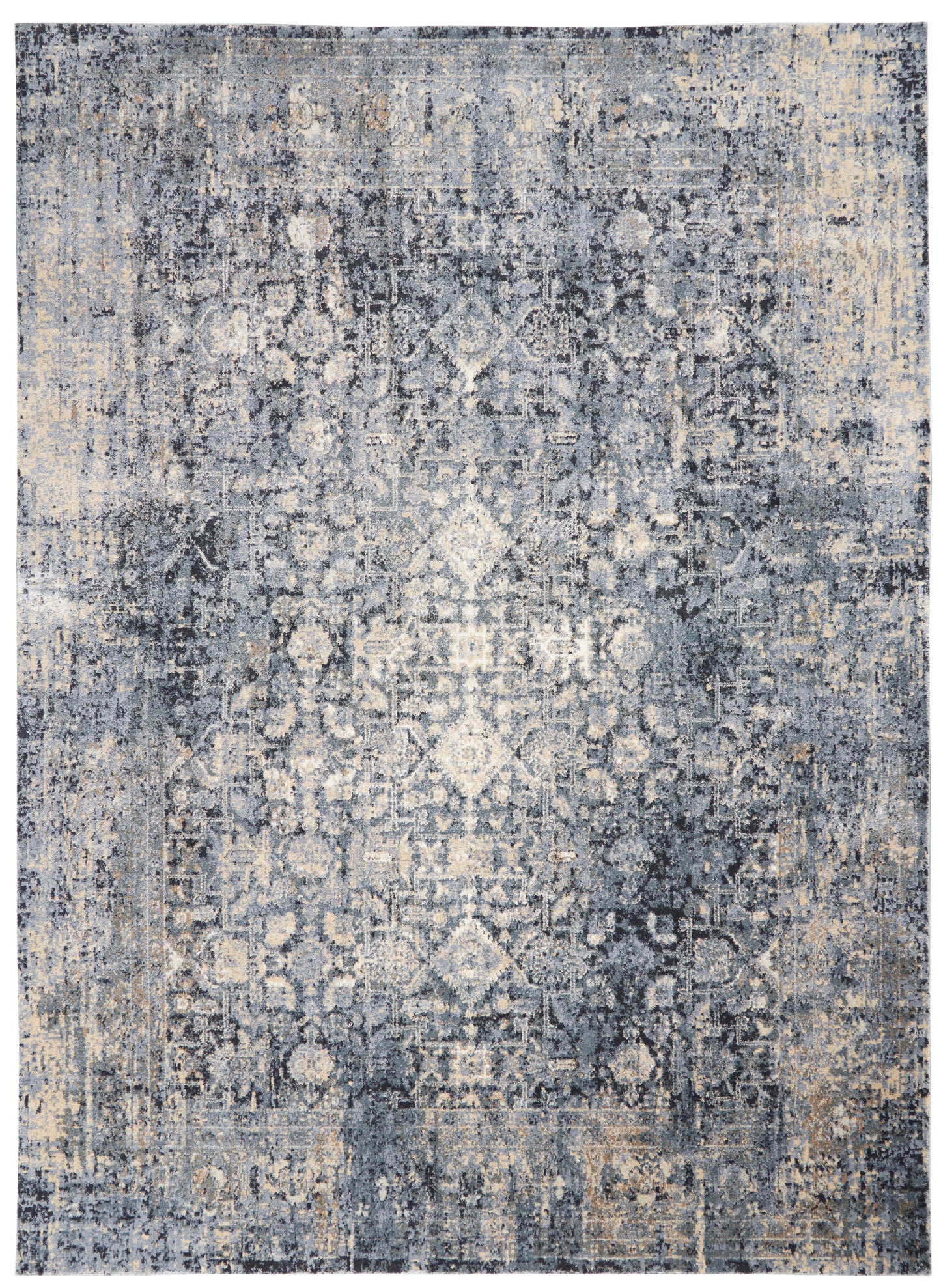 Nourison Moroccan Celebration 9'3" x 12'9" Slate Vintage Indoor Rug