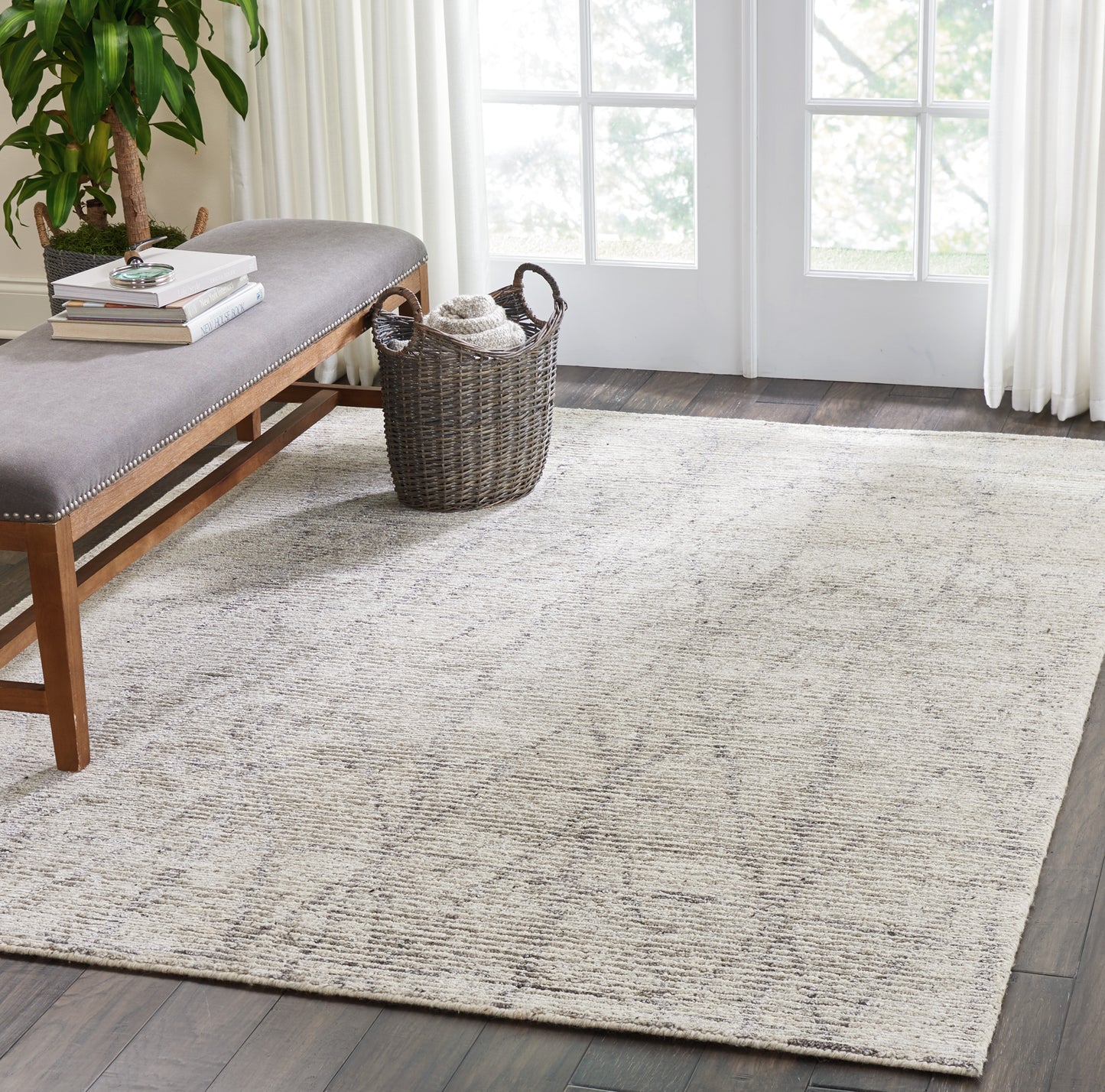 Nourison Ellora 5'6" x 7'5" Stone Scandinavian Indoor Rug