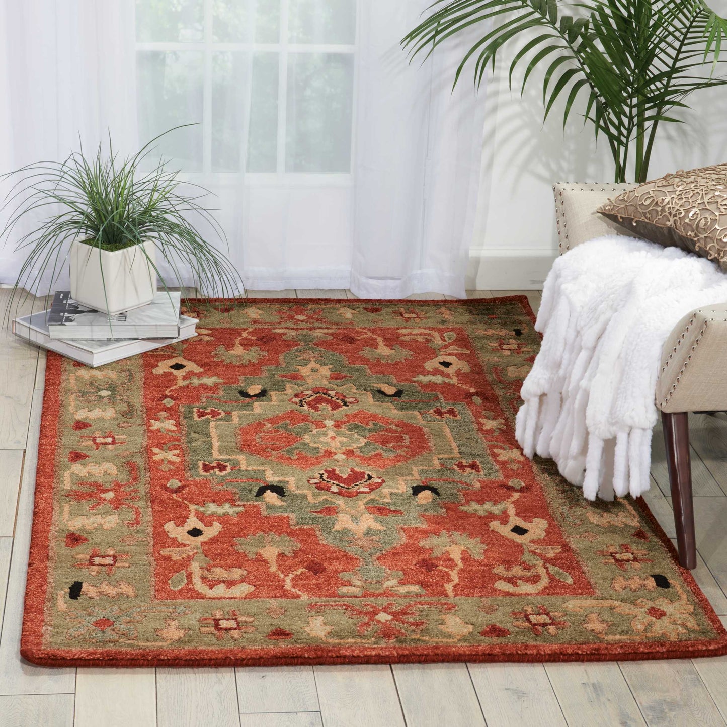 Nourison Tahoe 3'9" x 5'9" Rust Traditional Indoor Rug