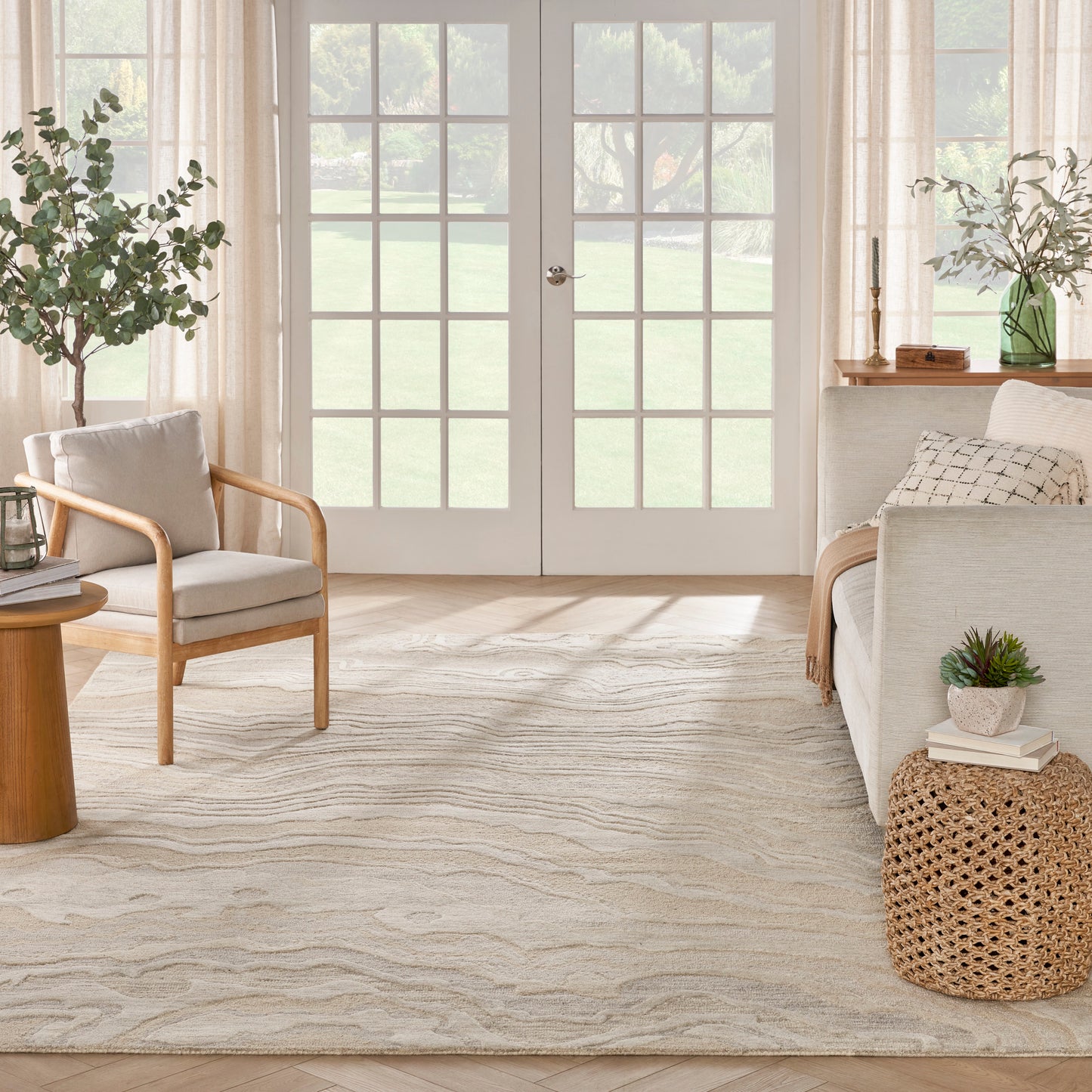 Nourison Graceful 7'9" x 9'9" Beige Modern Indoor Rug