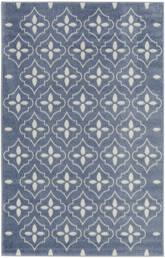 Nourison Nourison Essentials 4' x 6' Blue Ivory Modern Rug