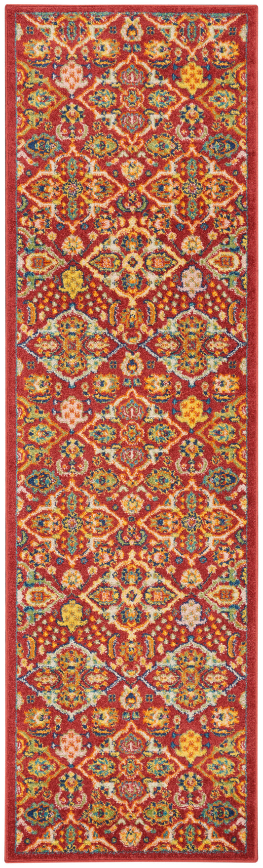 Nourison Allur 2'3" x 7'6" Red Multicolor Bohemian Indoor Rug