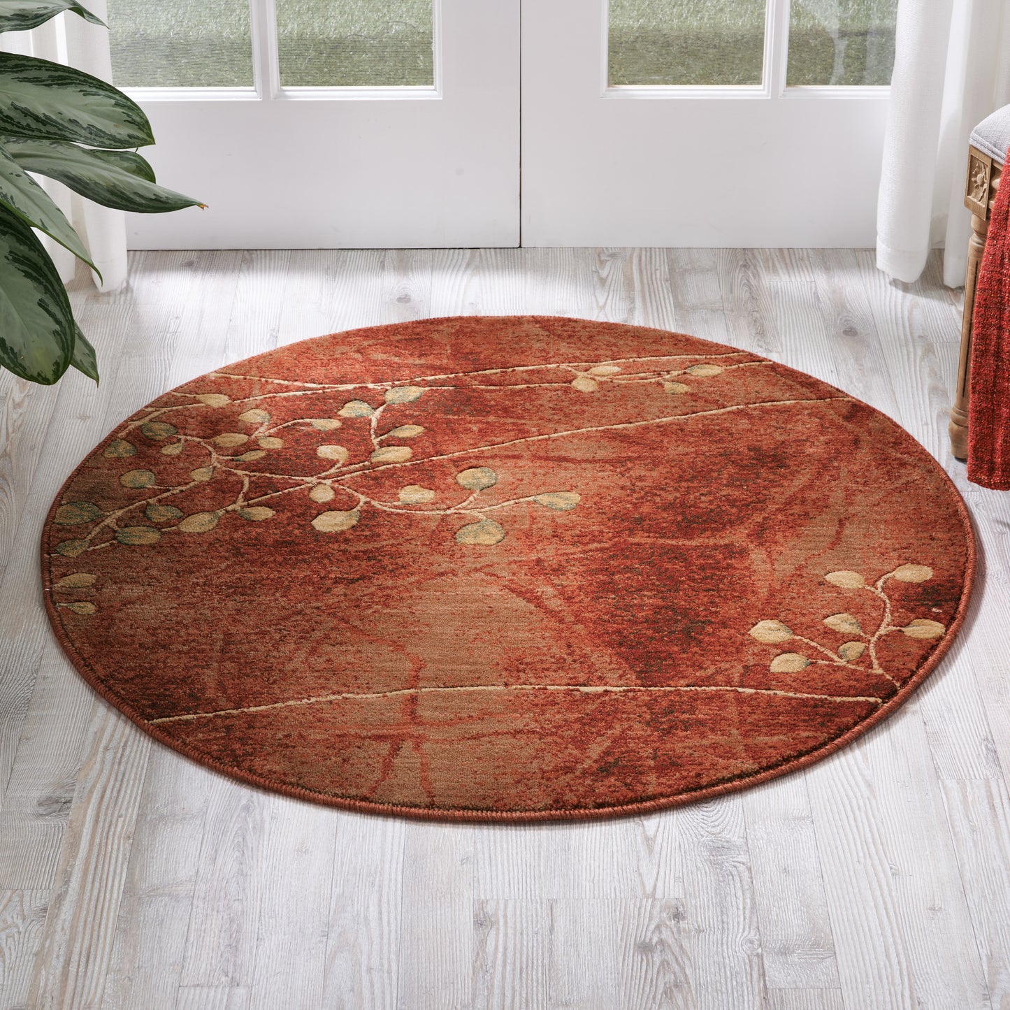 Nourison Somerset 3'6" x Round Flame Rustic Indoor Rug