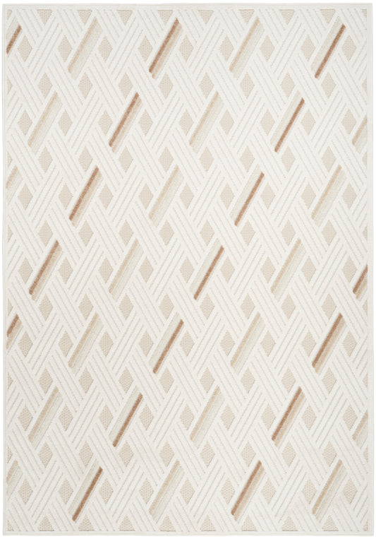 Nourison Care Free 5'3" x 7' Ivory Beige Modern Indoor Rug