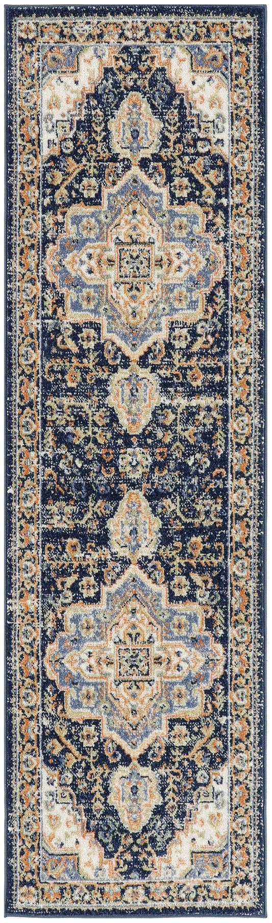 Nourison Nourison Essentials Persian 2'2" x 7'6" Navy Vintage Rug