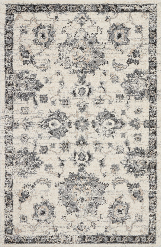 Nourison Fusion 4' x 6' Cream Grey Vintage Indoor Rug