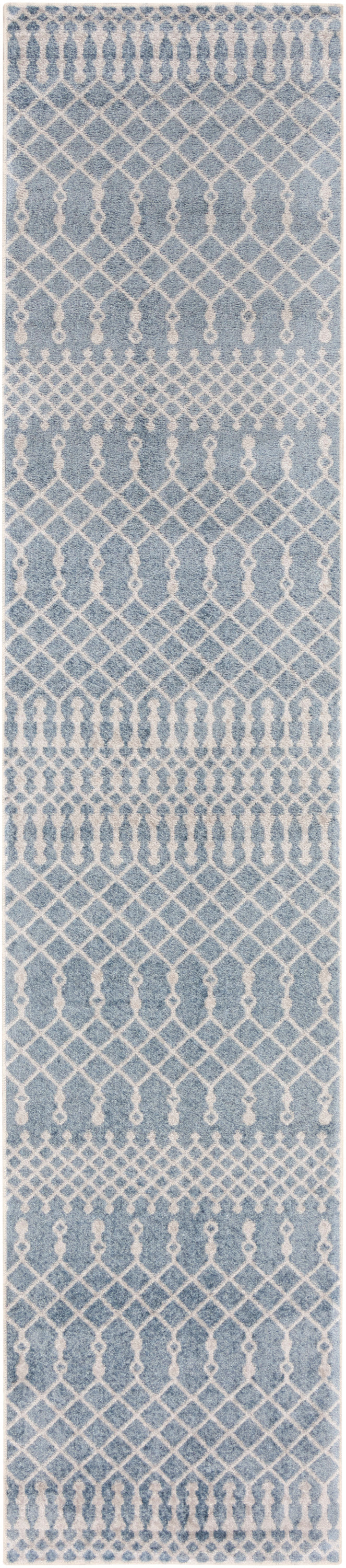 Nourison Astra Machine Washable 2'2" x 12' Blue Bohemian Indoor Rug