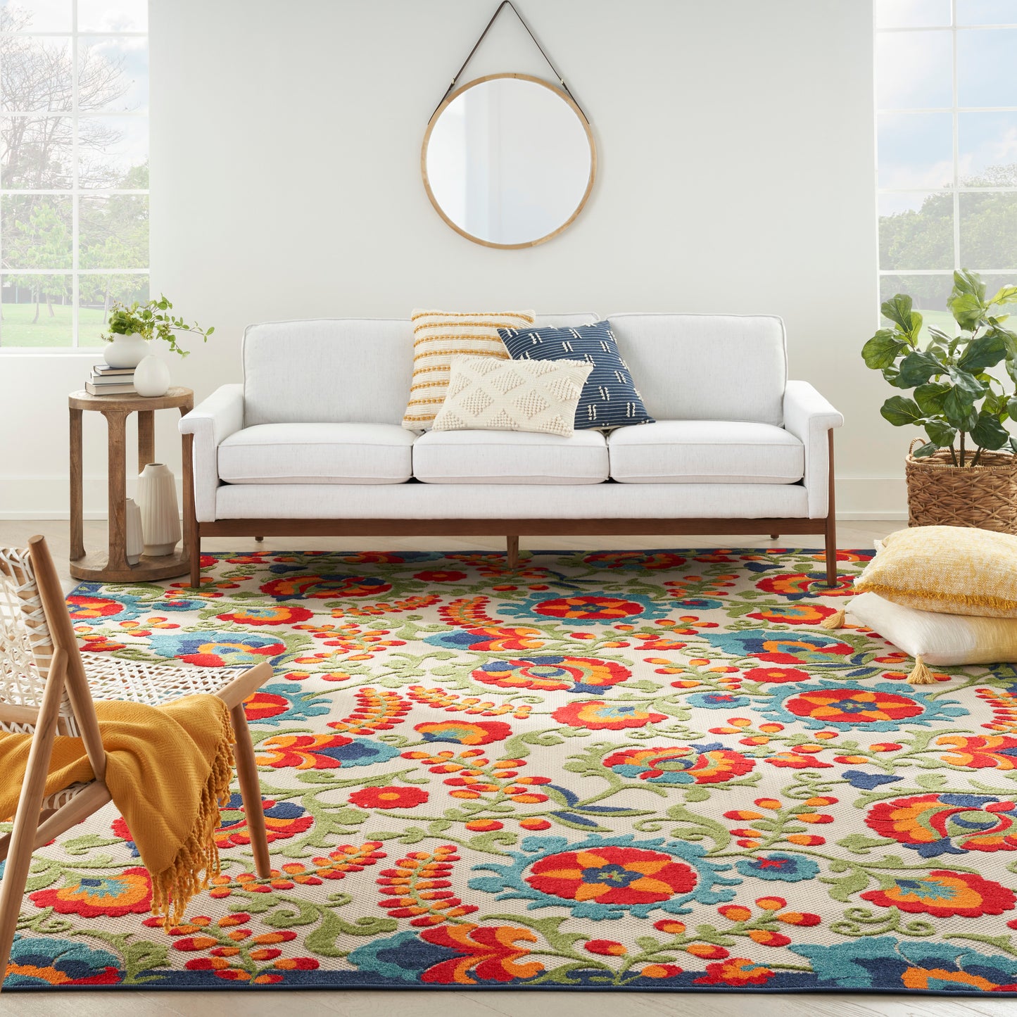 Nourison Aloha 9' x 12' Multicolor Farmhouse Rug