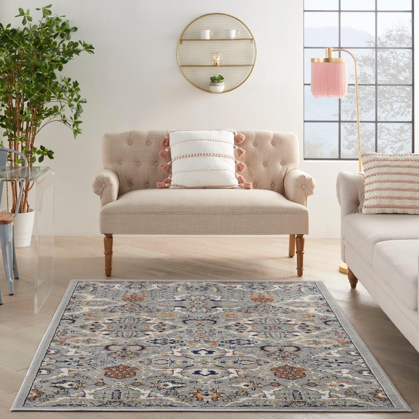 Nourison Allur 4' x 6' Grey Bohemian Indoor Rug