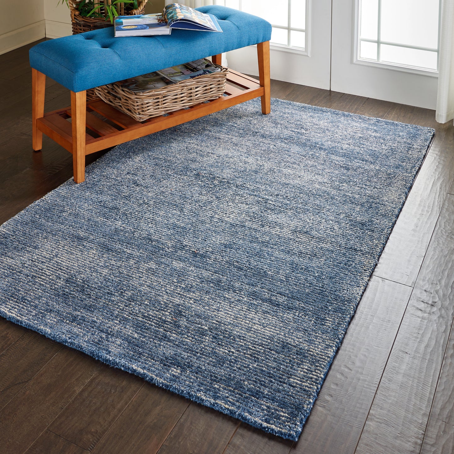 Nourison Weston 3'9" x 5'9" Aegean Blue Modern Indoor Rug