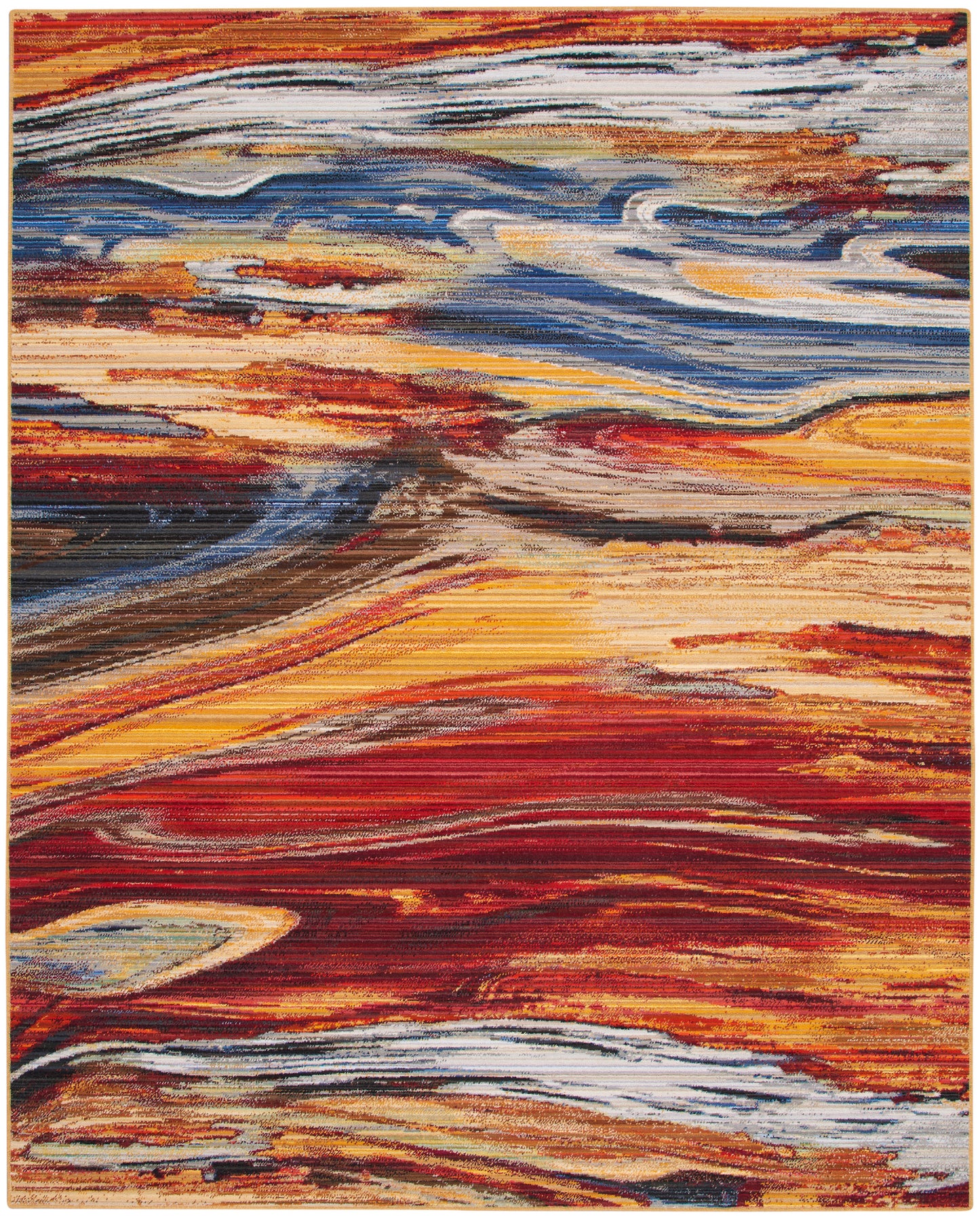 Nourison Chroma 7'9" x 9'9" Lava Flow Modern Indoor Rug