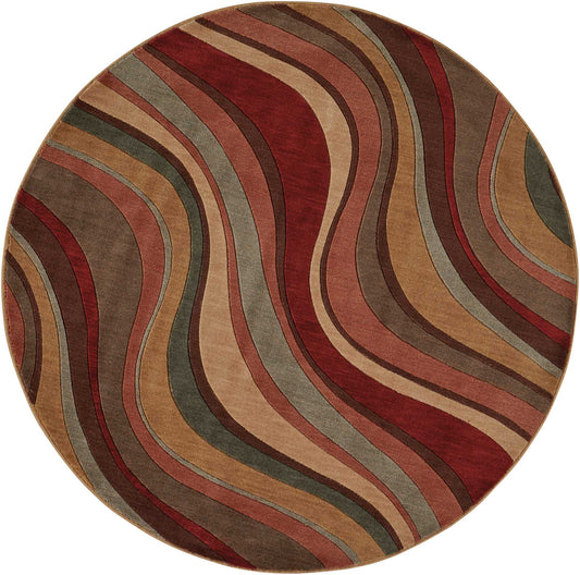 Nourison Somerset 5'6" x Round Multicolor Modern Indoor Rug