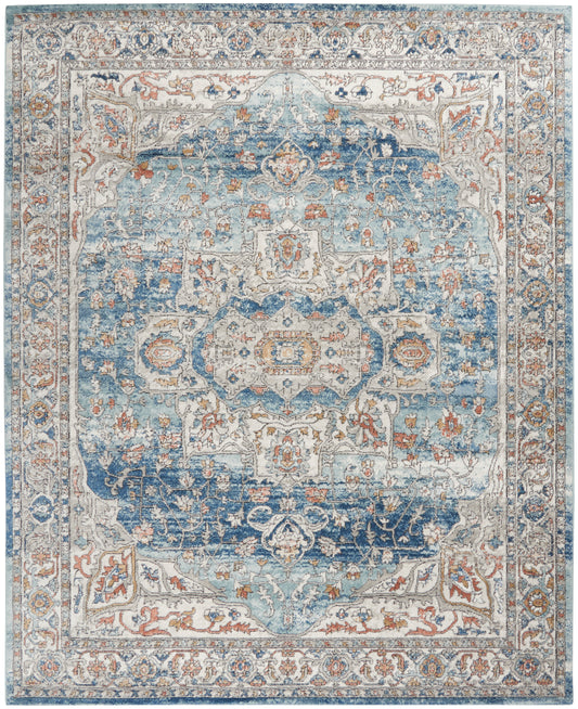 Nourison Quarry 7'10" x 9'10" Ivory Blue Vintage Indoor Rug