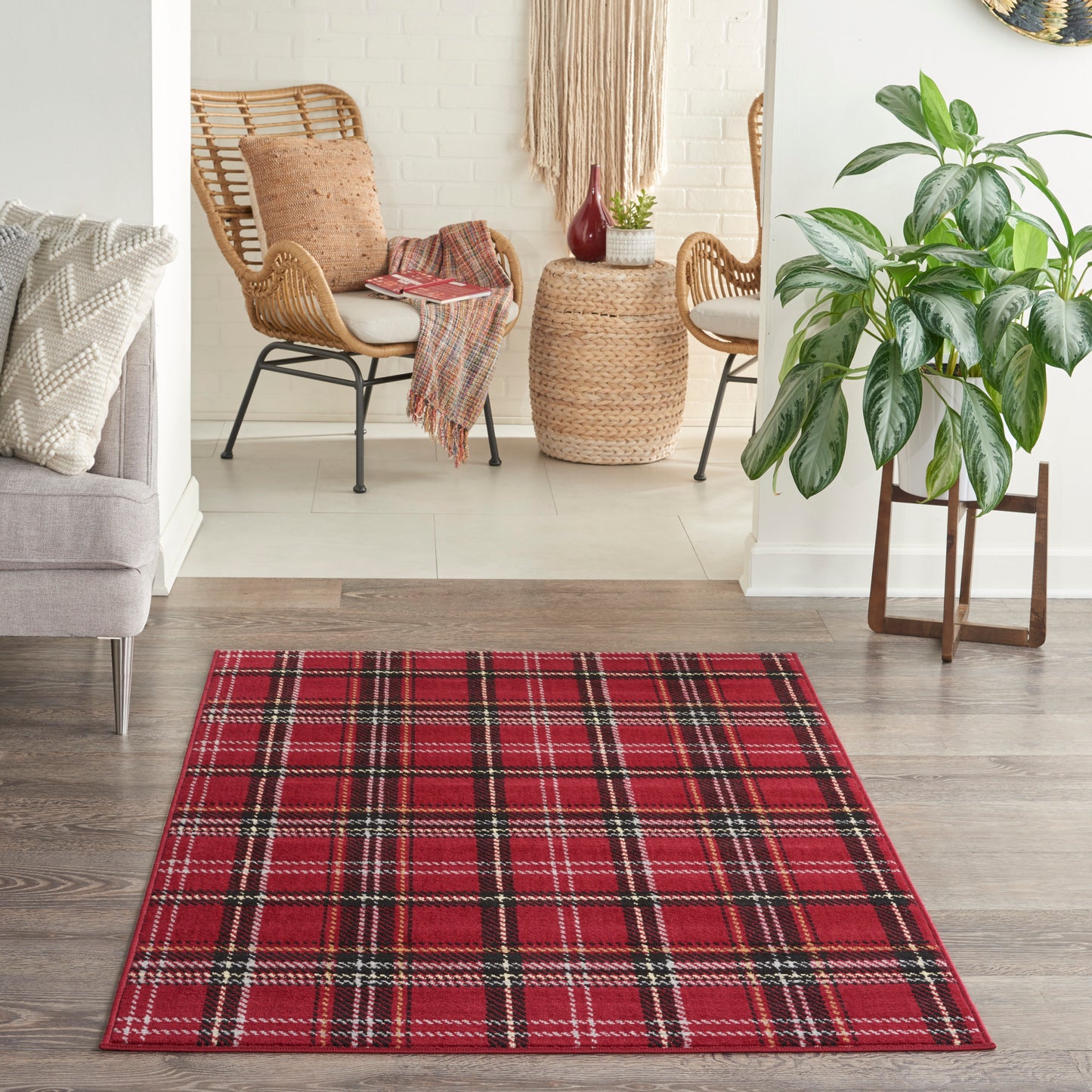 Nourison Grafix 3' x 5' Red Rustic Indoor Rug