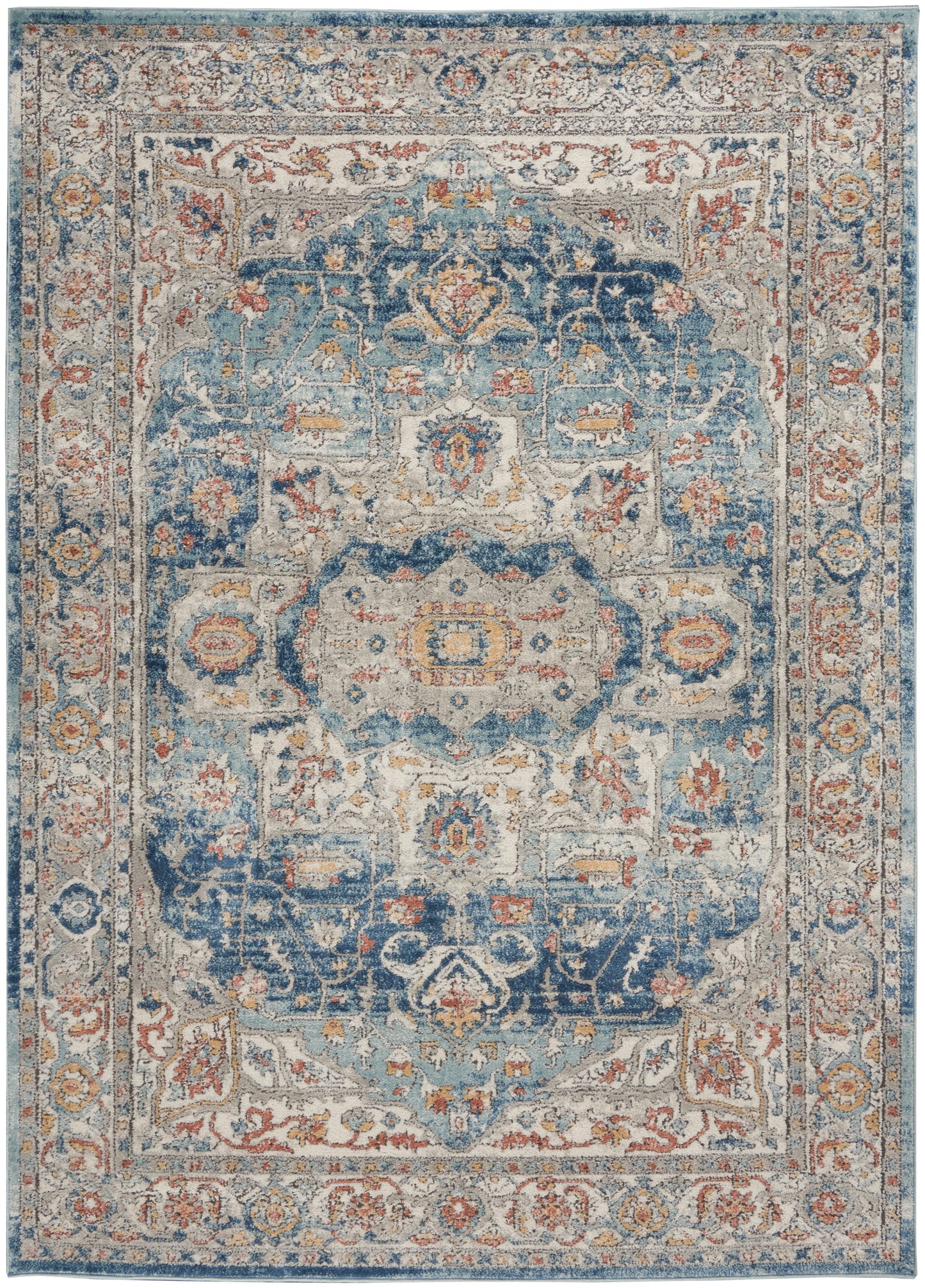 Nourison Quarry 3'9" x 5'9" Ivory Blue Vintage Indoor Rug