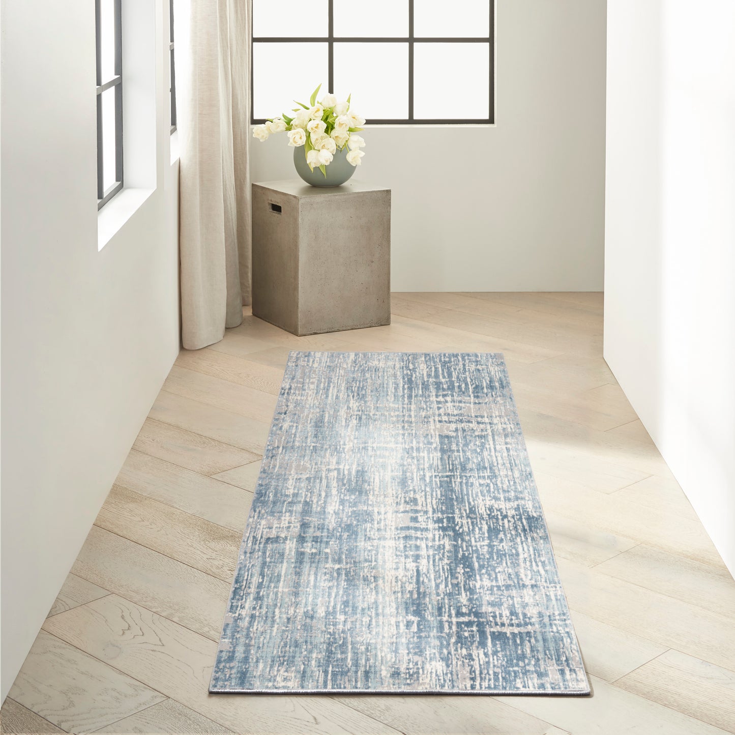 Calvin Klein CK005 Enchanting 2'3" x 7'3" Seaglass Ivory Modern Indoor Rug